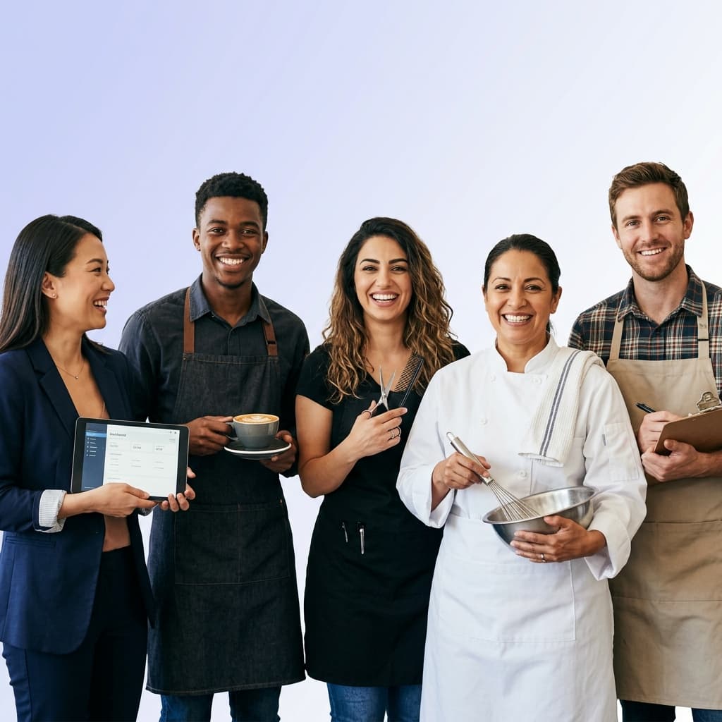 Diverse professionals working